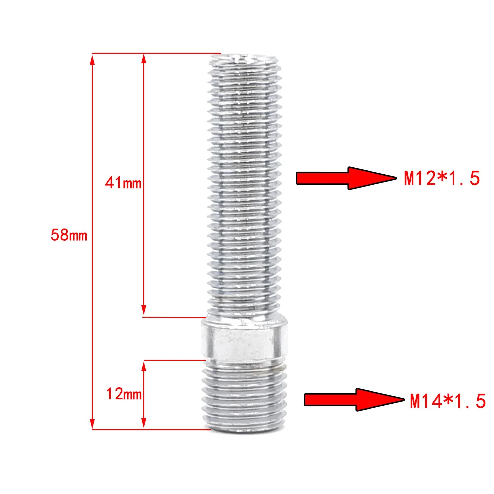 20PCS M14x1.5 TO M12x1.5 New Racing Car Wheel Stud Conversion Tall Lug Bolts To Studs 58MM TT101107