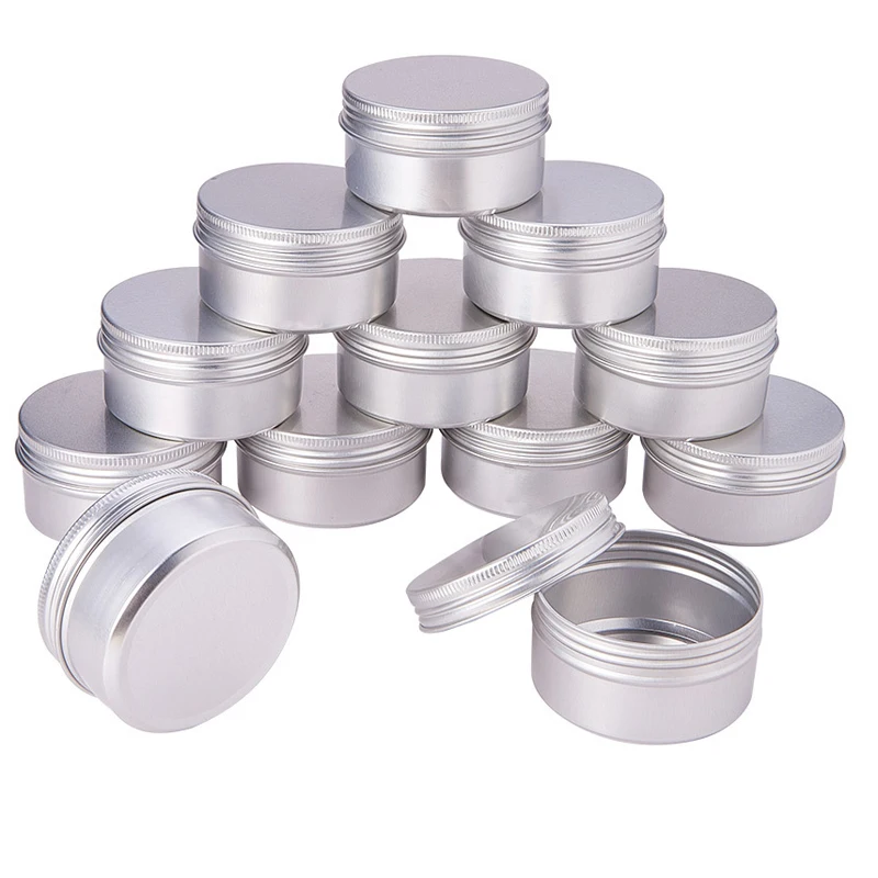 

100PCS 5g 10g 15g 20g 30g 40g 50g 60g Aluminum Tin Jars Metal 50ml Empty Cosmetic Face Care Eye Cream Lip Balm Gloss Packaging