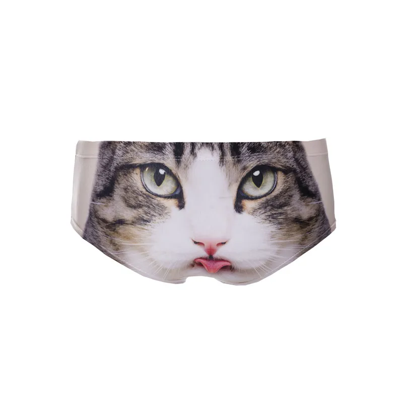 DeanFire Kawaii 3D Panties Women Underwear Tongue Cat Funny Print Lovely Push Up Briefs Lingerie Thong for Female