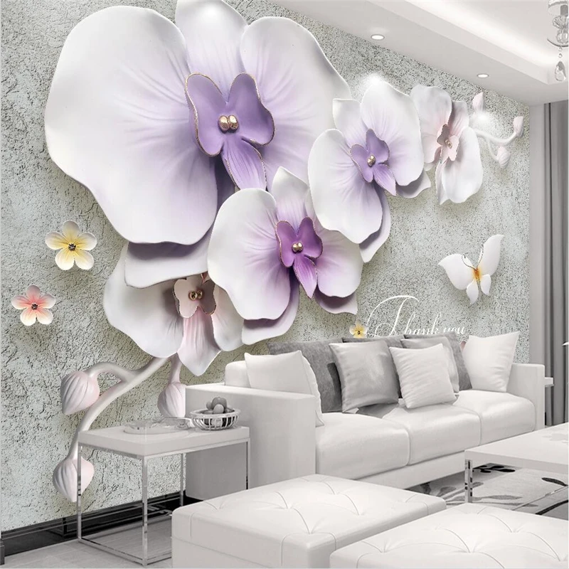 

wellyu papel de parede Custom wallpaper Retro New Chinese Embossed Stereo Butterfly Plaster TV Wall photo wallpaper