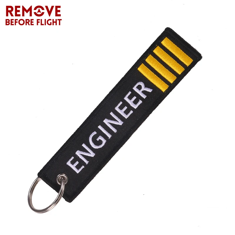 Remove Before Flight Car Keychains Berloques Red Embroidery Highlight Key Fobs Chains Jewelry Aviation Gifts Chaveiro Masculino