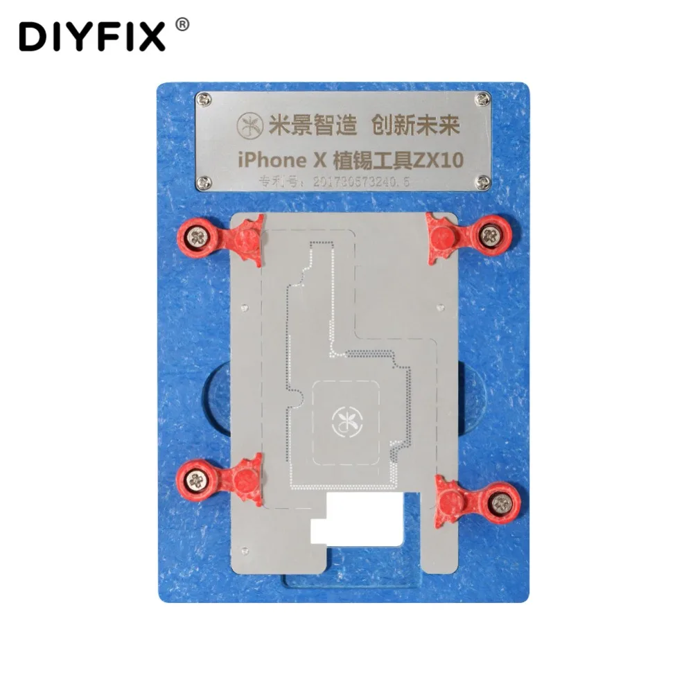 DIYFIX Phone Logic Board BGA Repair Tool for iPhone X Motherboard IC Chip Ball Soldering Net Planting Tin Fixture