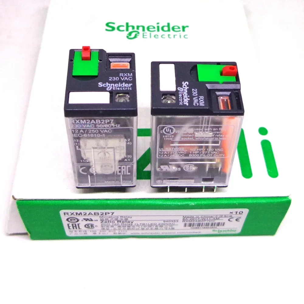 

Schneider relay 5PCS RXM2AB2BD RXM2AB2P7 RXM2AB2F7 RXZE1M2C 2CO 12A RELAY+LTB+LED 24V 230V 120V Brand new and original