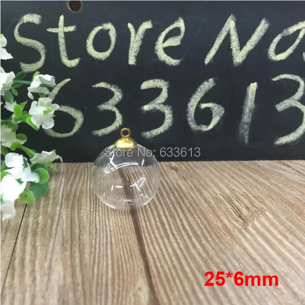 Free shipping 30sets/lot 25*6mm diy clear globes glass pendants handmade (miniature vials globes balls bottles empty ornaments)