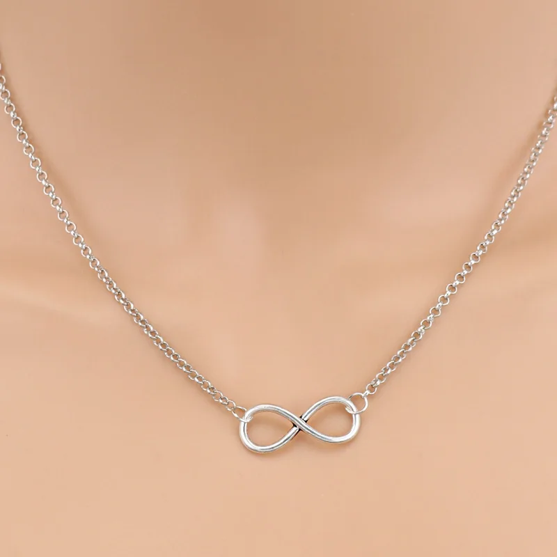 Aihua Neue Mode Silber Farbe Unendlichkeit Halsketten & Anhänger für Frauen Halsband Party Schmuck Geschenke Bijuter Kragen – Detail 9