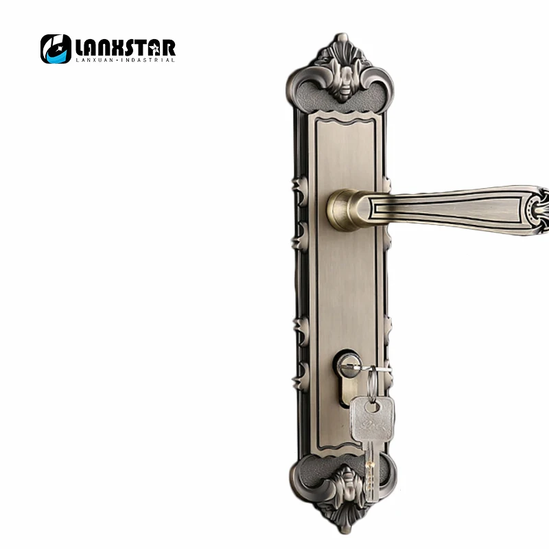 Processing Customized Bronze Color Zinc Alloy Handle Lock Wooden Door Copper Lockcore Mechanical Locks