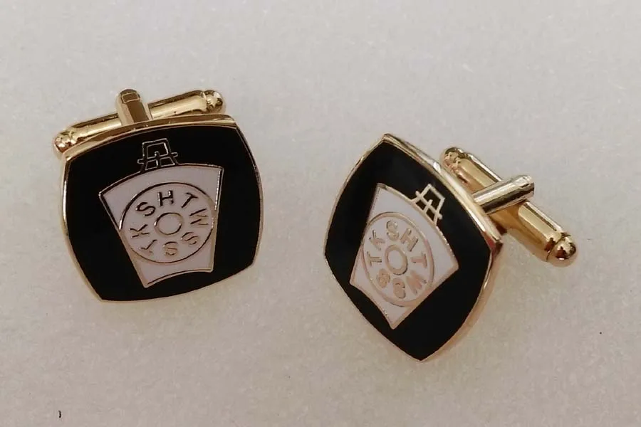 1 pair 17MM Masonic Keystone Cufflinks for Freemason male cuff links epola treatment brass material Holy Royal Arch Keystone