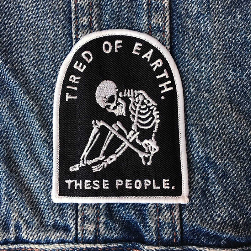 tired of earth skull patch