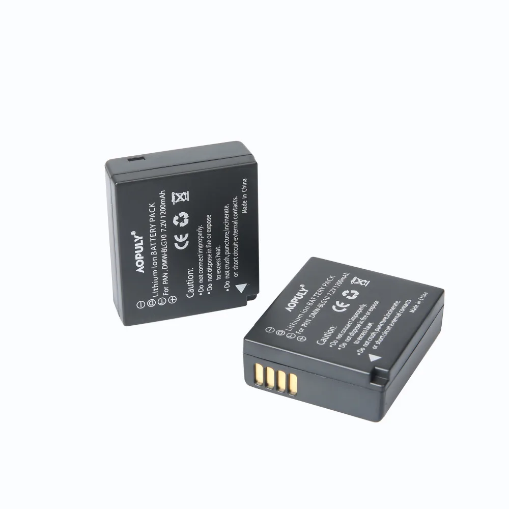 2 x AOPULY DMW-BLG10 DMW BLG10 BLG10 batería de cámara para Panasonic LUMIX GF5 GF6 GX7 LX100 GX80 GX85 d-lu (tipo 109) batería