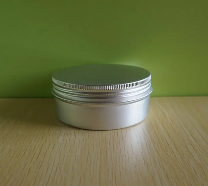 Wholesale 100 x 250g aluminum jars, big aluminum case, metal cosmetic bottles, cosmetic packaging containers