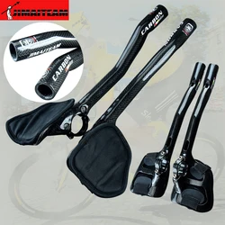 Jimiteam-Bicycle TT Handlebar, Triathlon Handlebar, Carbon Bar Ends, Road Bike Aero Bars, 340mm, Bullhorn, GLOSS