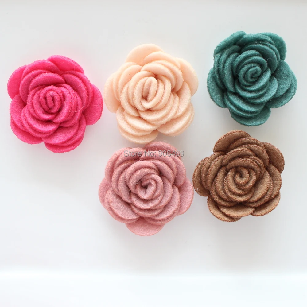 New felt flower Fabric flower for  girl,kids women 40pcs/lot Unfinished flower flat back