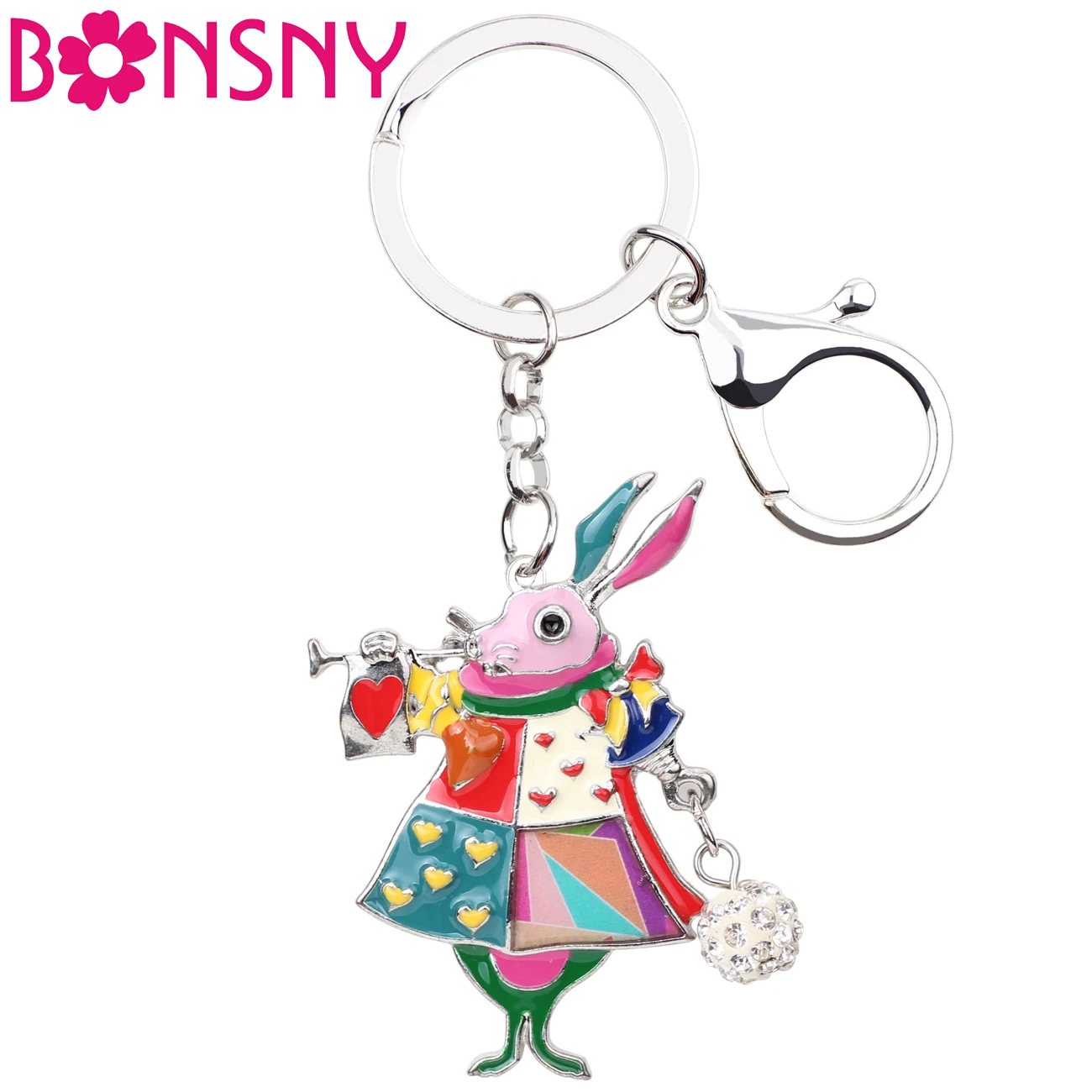 Bonany Enamel Alloy Hare Rabbit Key Chain Key Ring Handbag Bag Charm Keychain Accessories New Fashion Animal Jewelry For Women