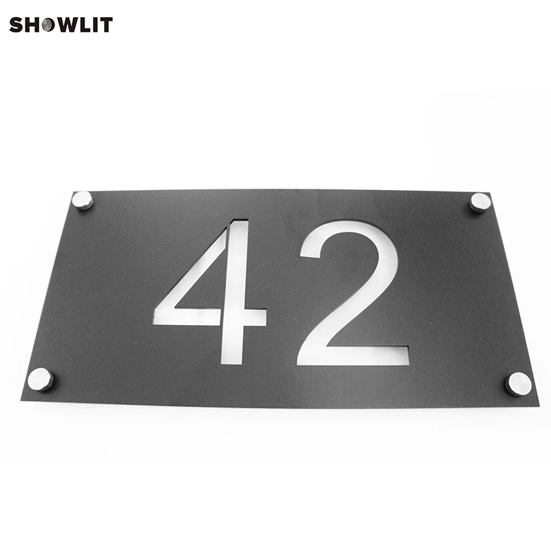 

Special Design Door Numbers Custom Address Sign In Power Coated Black