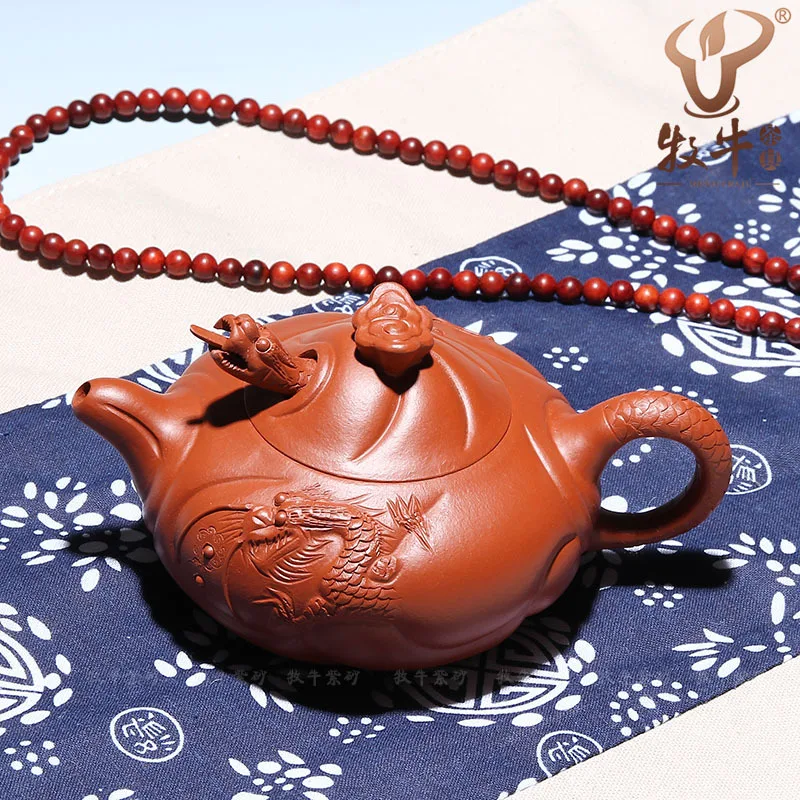 Authentic Yixing teapot Zhu Hualong Mudfish 170 ml LOGO custom special offer wholesale gift teapot kungfu