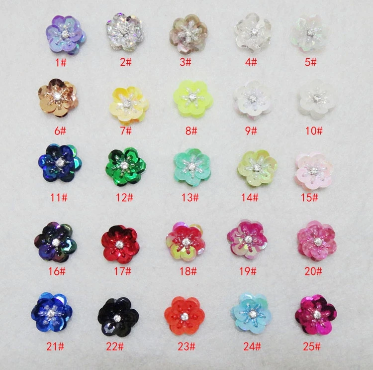 Hand-sewed sequins flower pattern patch diy clothing shoes, hats, bags, Beads sequins applique patch