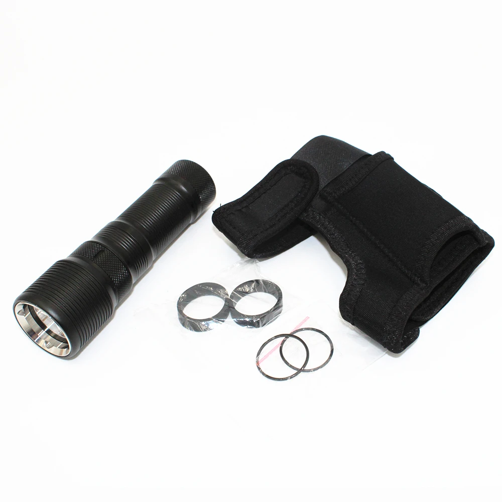 Durable XM-L2 LED Diving Flashlight 1200LM Hand-free Wrist Dive Flashlight Torch Power by 26650 Battery