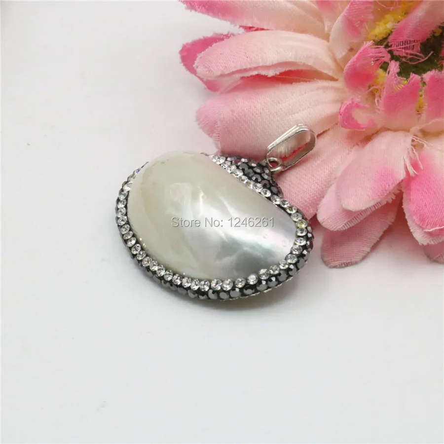 24x38mm Natural Accessories White Abalone Paua Sea Pearl shells Pendants DIY Women Girls Christmas Gifts Jewelry Making Design