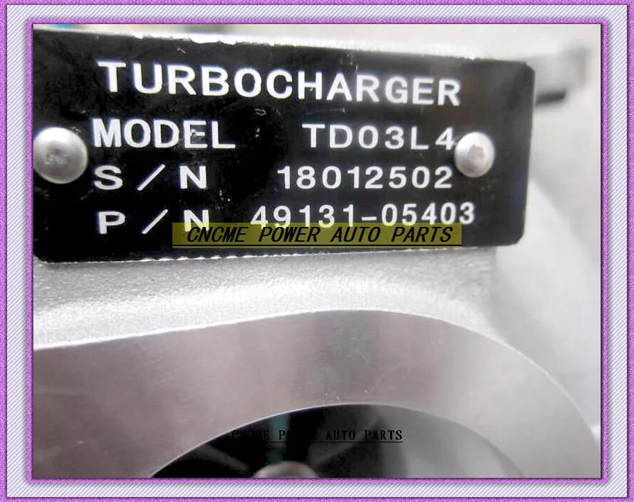 

TURBO TD03L4 49131-05403 6C1Q-6K682-DF 6C1Q6K682DF Turbocharger For Ford Commercial Transit PHFA PHFC JXFC JXFA For Puma V348