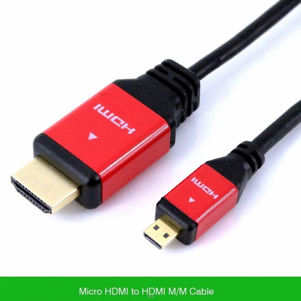 microhdmi cable 1m 2m 3m 1.5m 5m with Ethernet for Cell phones for win8 1080P new metal shell