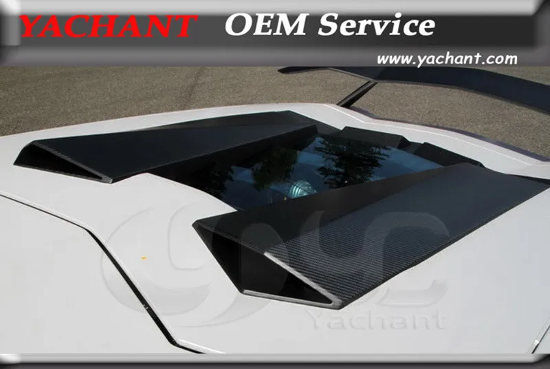 

Dry Carbon Fiber Engine Bonnet Scoop Fit For Aventador LP700 NVT TORADO Style Roof Scoop Side Air Duct (Not for Roadster)