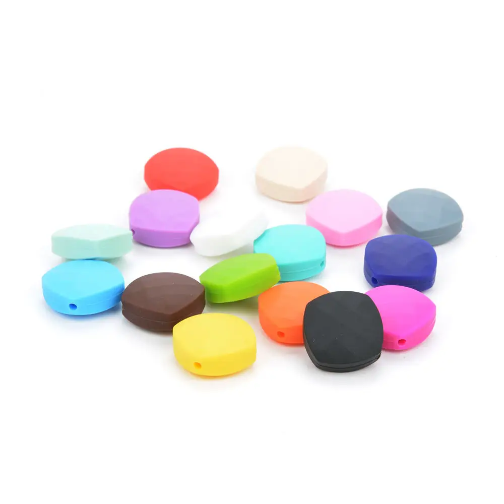 LOFCA 10pcs/lot Quadrate Silicone  Beads For Long Silicone Necklace Make DIY necklace jewelry accessories