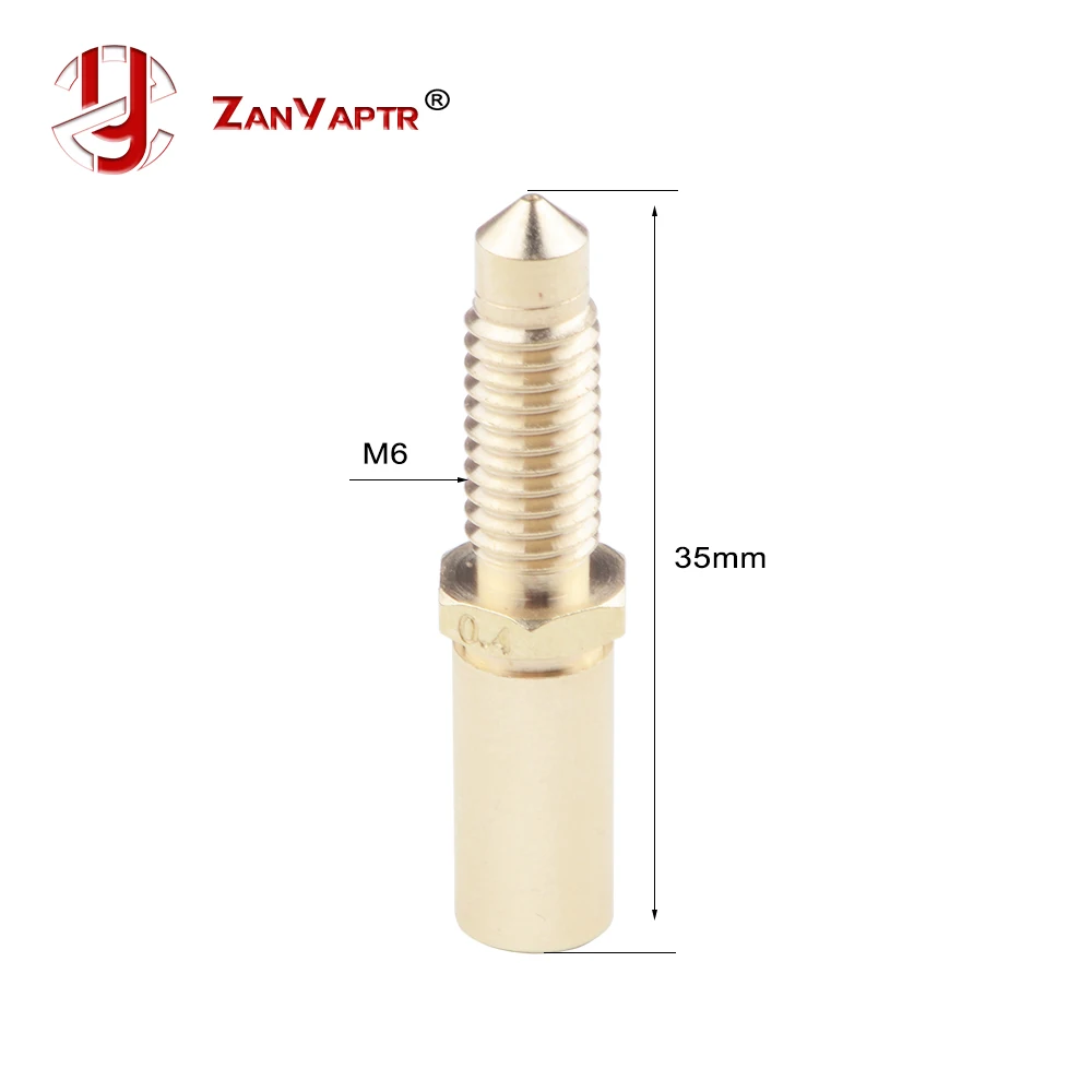 Integrated Nozzle For Kraken with Throat 0.2 0.4 0.8mm Bore 4.1mm For Chimera 3D Printer Brass Nozzle Extruder Head