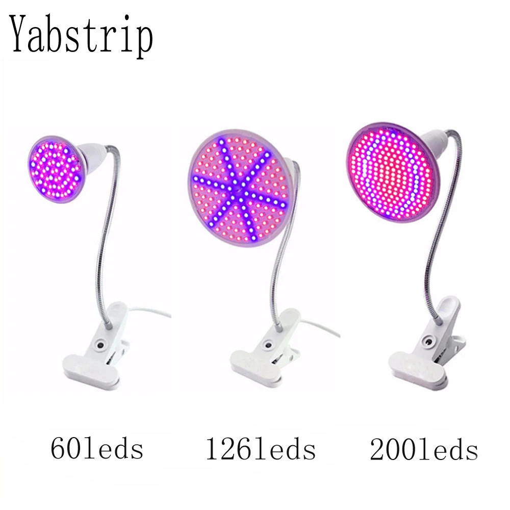 Yabstrip LED Plant Grow Light 126Leds 200 ไฟLED E27 หลอดไฟปลูกโคมไฟสำหรับพืชเมล็ดVeg Hydroponicในร่มFitolamp phytoโคมไฟ