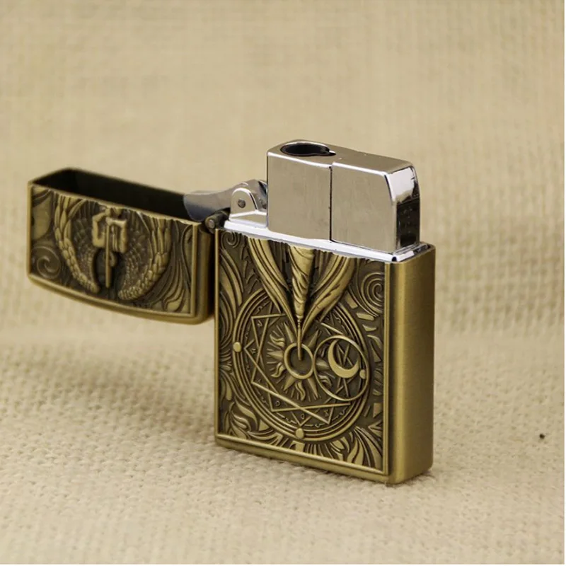 Retro Metal Lighters Flameless windproof Cigarette Lighter Touch Jet Lighter Inflatable Gas Compact Butane Torch Lighter