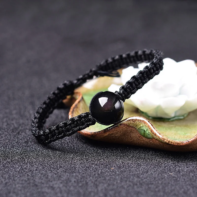 Rainbow Obsidian Bracelet Hand knitted Bracelet Men's Bracelet Women's Bracelet