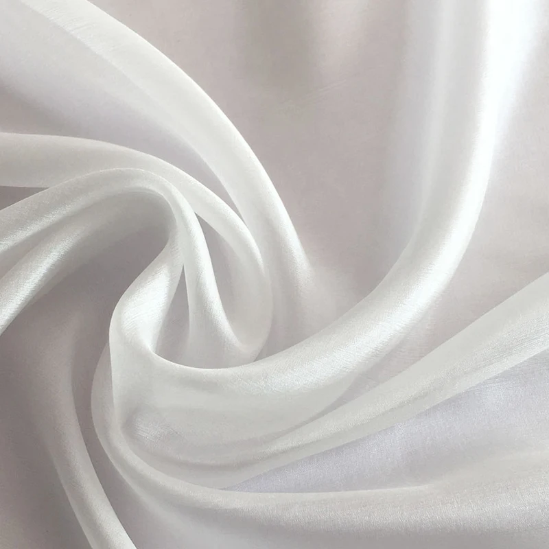 Super Thin Natural White Silk Chiffon Sheer Fabrics Wedding Silk Ponge