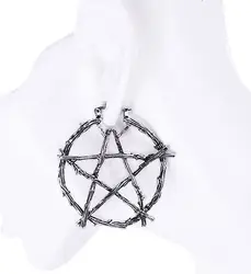 Gothic Branch Pentagram Earring Hoop Oddities Witchcraft Amulet Wicca Occult Witch Stud Goth Halloween Jewelry