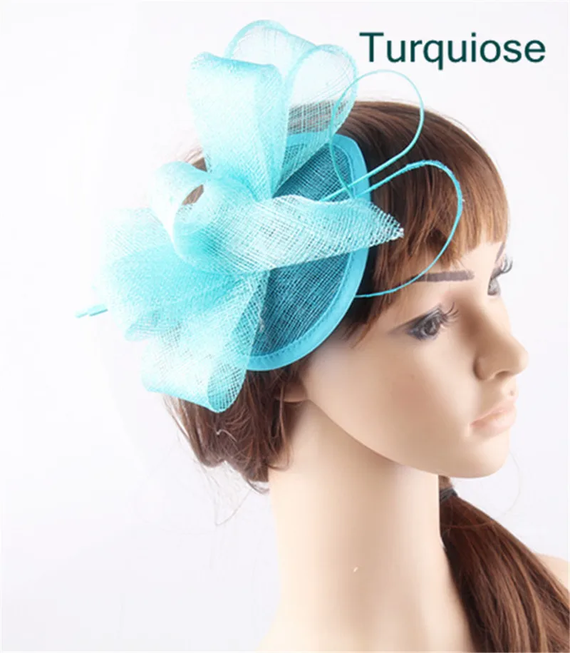 

Hot Lady Girl Lovely Hair Clip Sinamay Headpiece Fancy Feather Pillbox Hat Bridal Fascinator Hair Clip Wedding Accessory SYF269