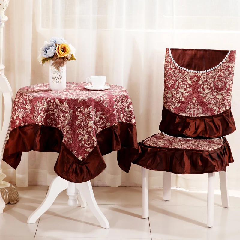 Top grade square dining table cloth chair covers cushion tables and chairs bundle chair cover rustic lace cloth set tablecloths image 5