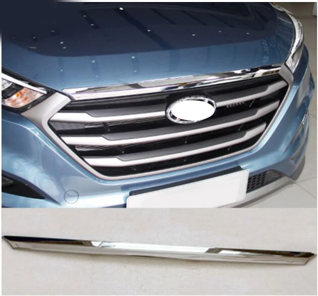 ACCESSORIES FIT FOR HYUNDAI TUCSON TL 2015 2016 CHROME FRONT HOOD BONNET GRILL LIP MOLDING COVER TRIM BAR GARNISH MESH