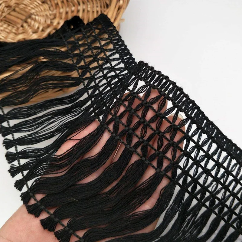 2 Yards 10 cm Wide Cotton Tassel Fringe Curtain Home Textile Decoration Cotton Lace Ribbon lace fabric Garment 5BB5466