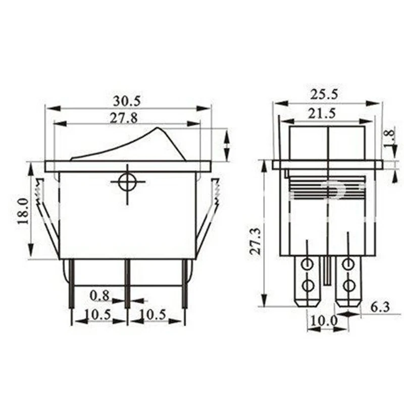 2Pcs Sesaat Rocker Switch 6 Flat Pin Sisi Ganda Musim Semi Kembali Ke Tengah Setelah Tanggal Rilis