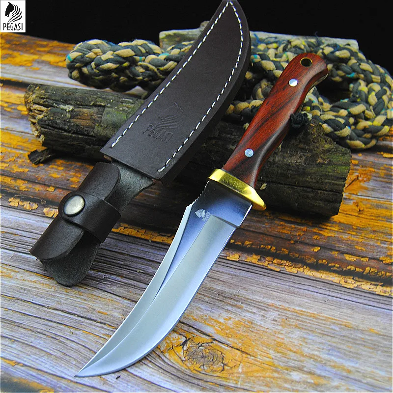 7cr15MOV tactical straight knife north American sharp hunting knife outdoor self-defense knife home slice knife + holster