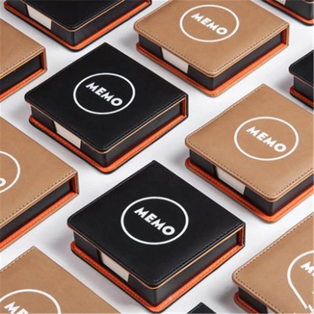 Office Desktop PU Memo Storage Box Business Stationery Supplies Students Note Paper Collection Box