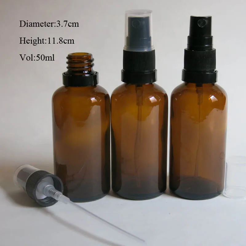 

High Quality 50pcs/lot 50ml amber glass spray bottle, glass bottle, mist sprayer bottle, perfume spray mist container