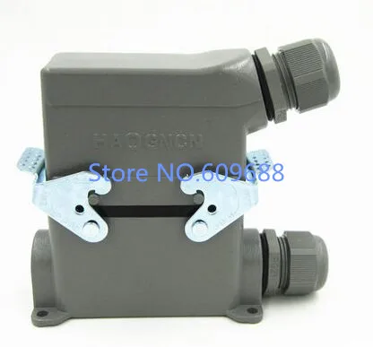 35A 6 pins HDC-HSB-4 Surface Mounted connettore Presa Aviation Pesanti Rettangolo Collegare Il Cavo del Settore A Prova di Acqua