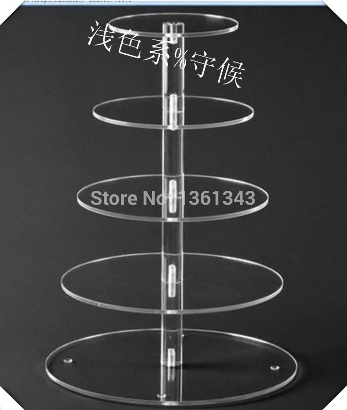 Hot Salet Wholesale Round 5 Tier acrylic clear new style detachable unique design cake stand decoration