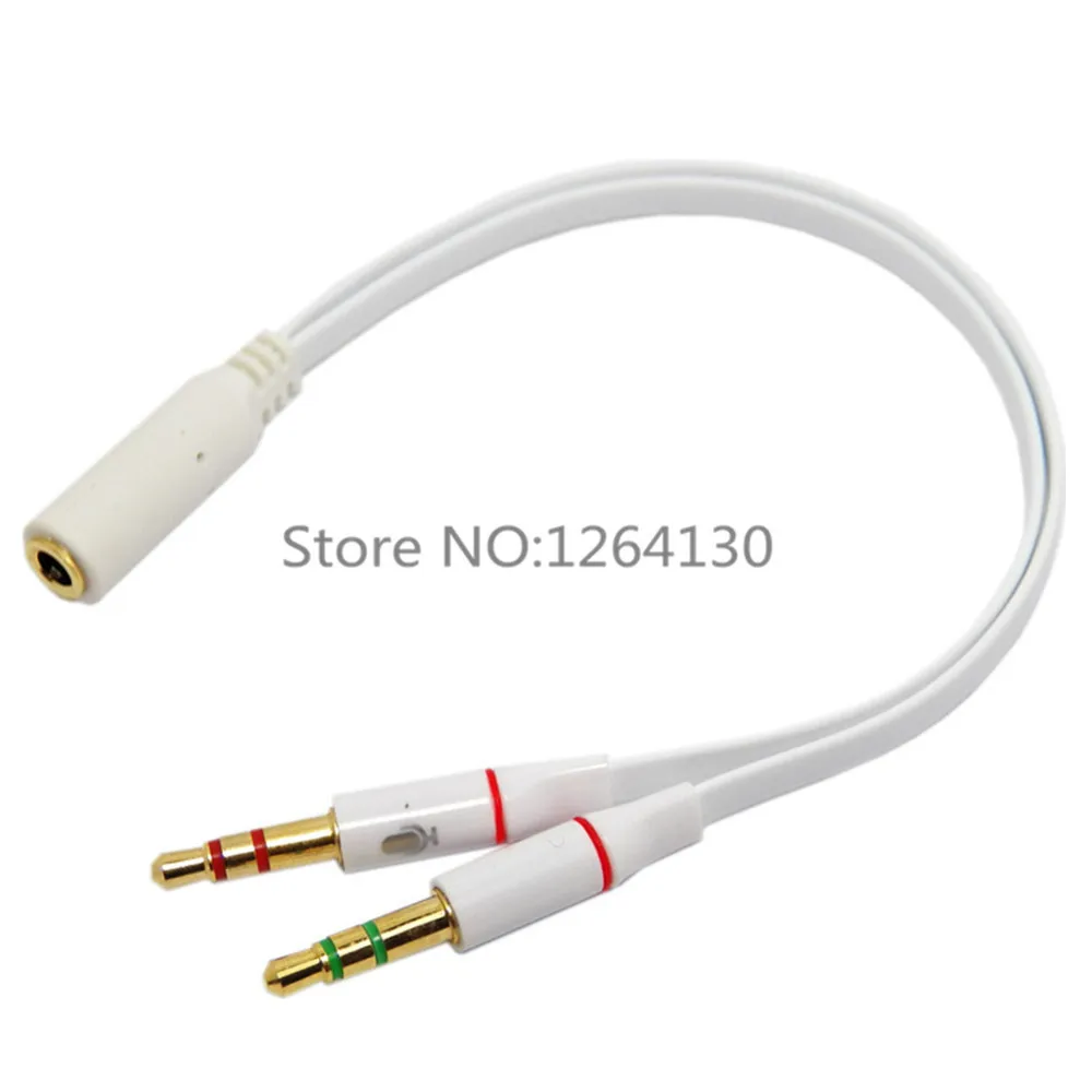 Headphone / Mic Combine Adapter 3.5mm Male 2 in 1 Female for Headset PC/Laptop