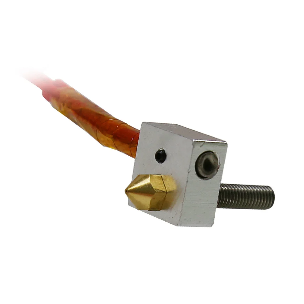 Anet a6 a8 e10 e12 MK8 hotend extruder I3 kits+2pcs 0.4mm nozzles+M6 30/40mm throat tubes 12V 40W for DIY 3d printer part