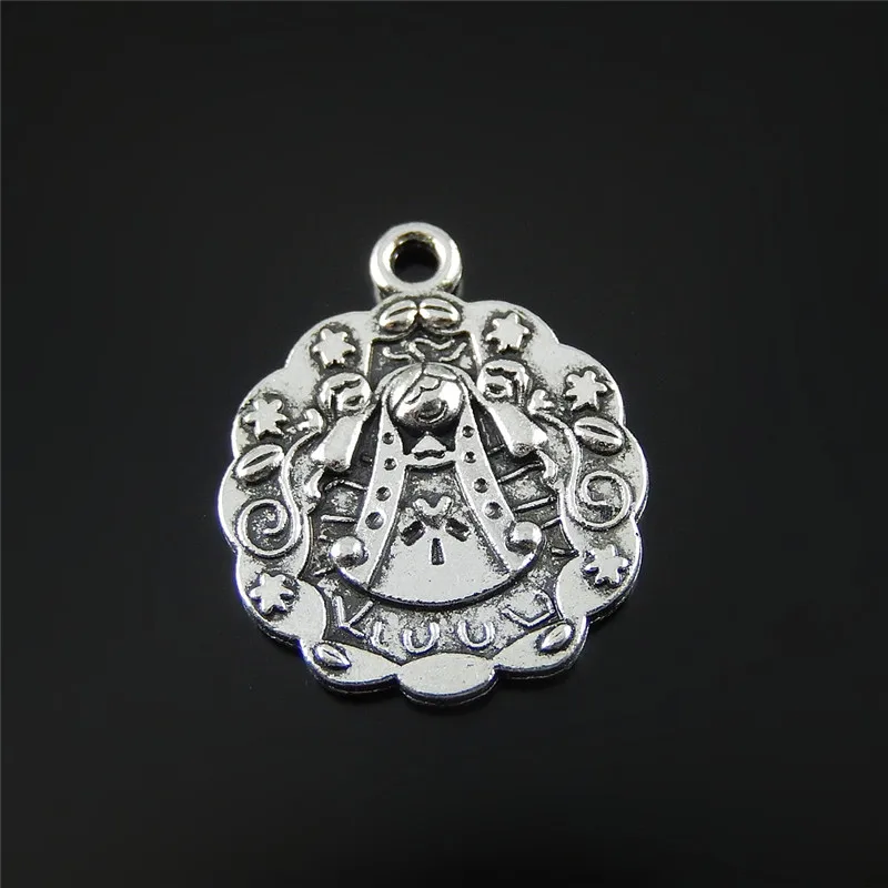 (20Pieces) Alloy flowers of the wedding dress Necklace Pendant 23*19mm Bracelet Charms  Jewelry Findings Handmade Crafts 51982