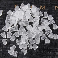 New Fashion 100pcs/Lot Earrings Jewelry Accessories Bullet Plastic Ear Plugging Blocked Back DIY