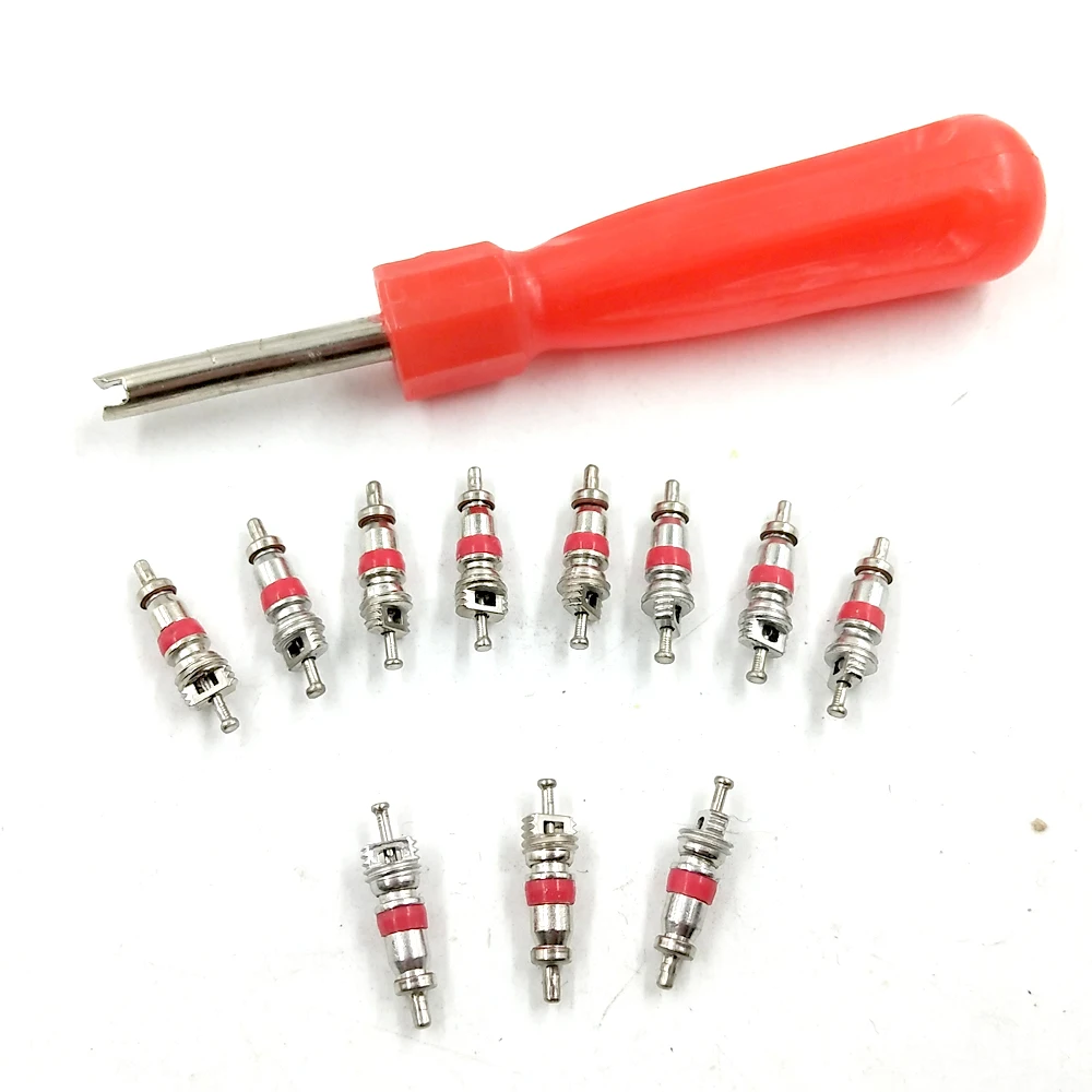 100Pcs Car Truck Zinc alloy Tire Tyre Valve Stem Core Part Replacement Tyre Zinc Alloy Valve Stem Core Part  Valve core wrench