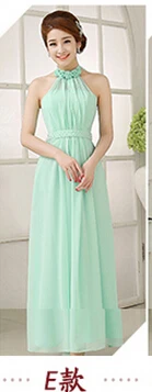 Vestido de dama de honor largo de gasa color verde menta, traje de dama de honor de estilo dulce y elegante, línea A de seis simple y elegante, tamaño personalizado 2-28w, 2021