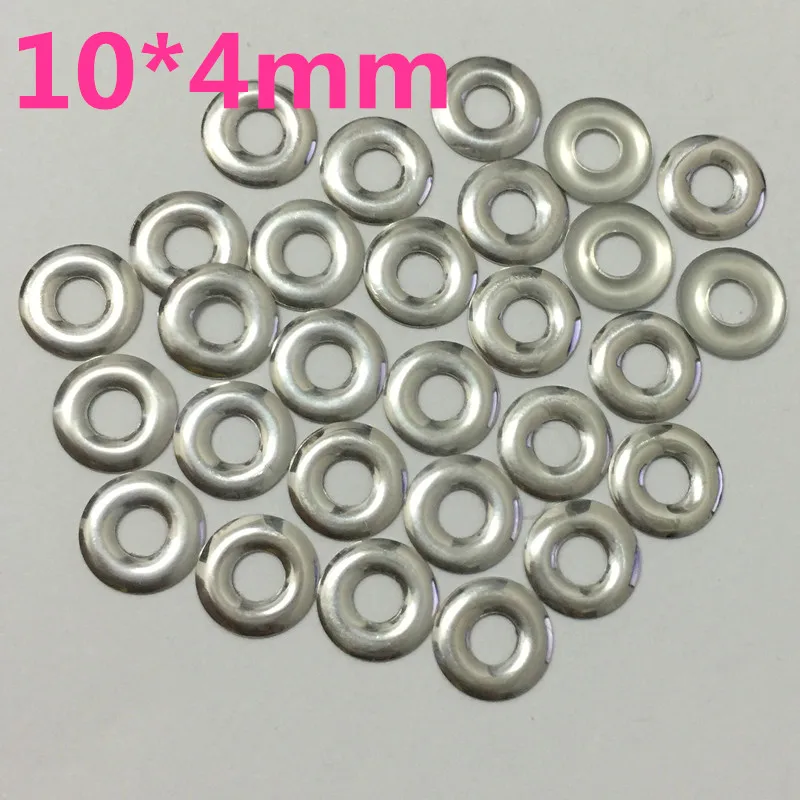 100pcs/lot  10*4mm HotFix Round Hole Nailheads FlatBack Iron-on Silver Rhinestuds Heat Transfer Studs For Garments DIY