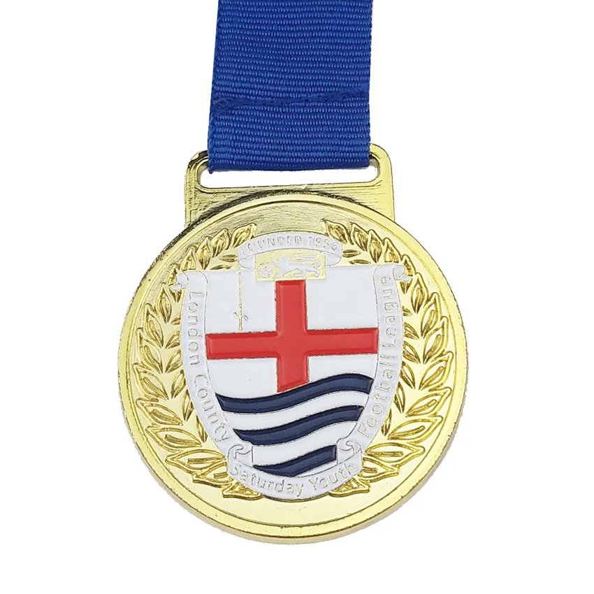 Gold Medal with Soft Enamel, Cheap Award Medal, 50mm Diamter, Football Medal